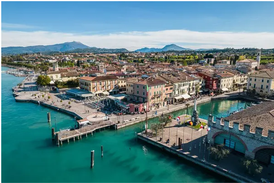 Panoramic view of Lazise harbor